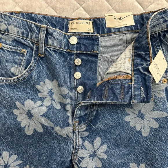 Good Luck barrel flower print jeans - Picture 3 of 6